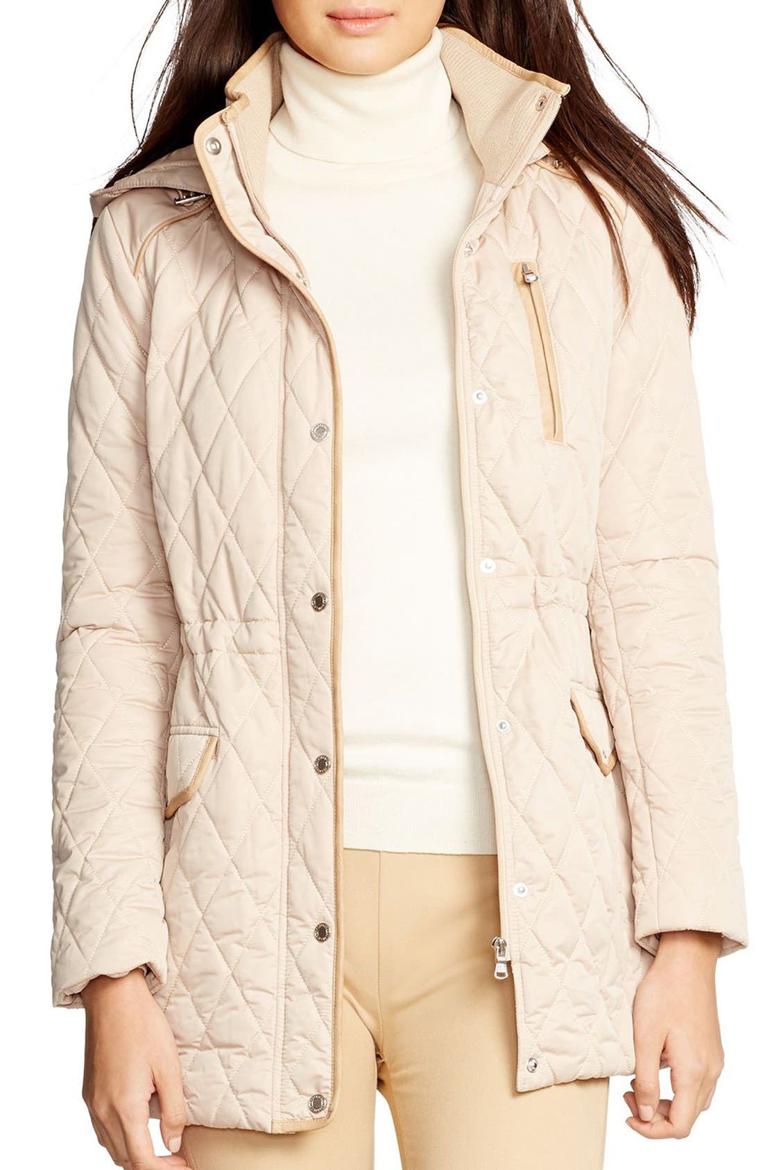 Lauren Ralph Lauren Hooded Quilted Drawstring Waist Jacket Nordstrom