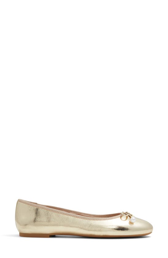 Shop Ted Baker Ava Icon Ballet Flat In Gold