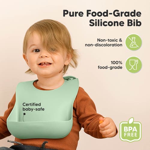 Keababies Prep Silicone Bibs In Mellow