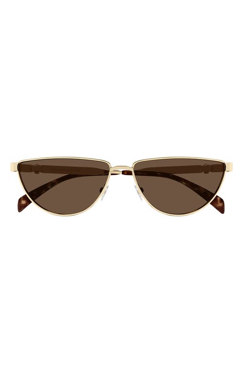 Alexander McQueen 60mm Cat Eye Sunglasses in Gold at Nordstrom