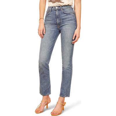 Reformation Stevie Ultra High Waist Cigarette Jeans, Blue