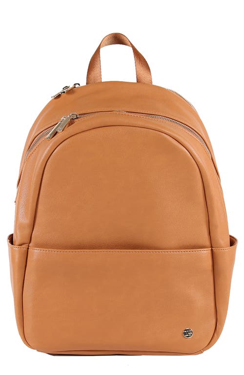little unicorn Faux Leather Diaper Backpack in Cognac at Nordstrom
