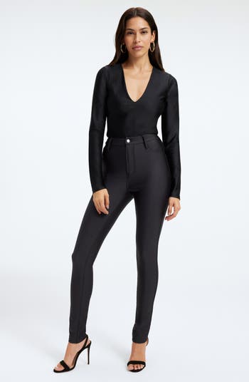 High Shine Compression Bodysuit in Black – Staxx