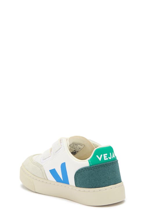 Veja V-12 Suede-trimmed Leather Sneakers In Extra-white/multi/brittany