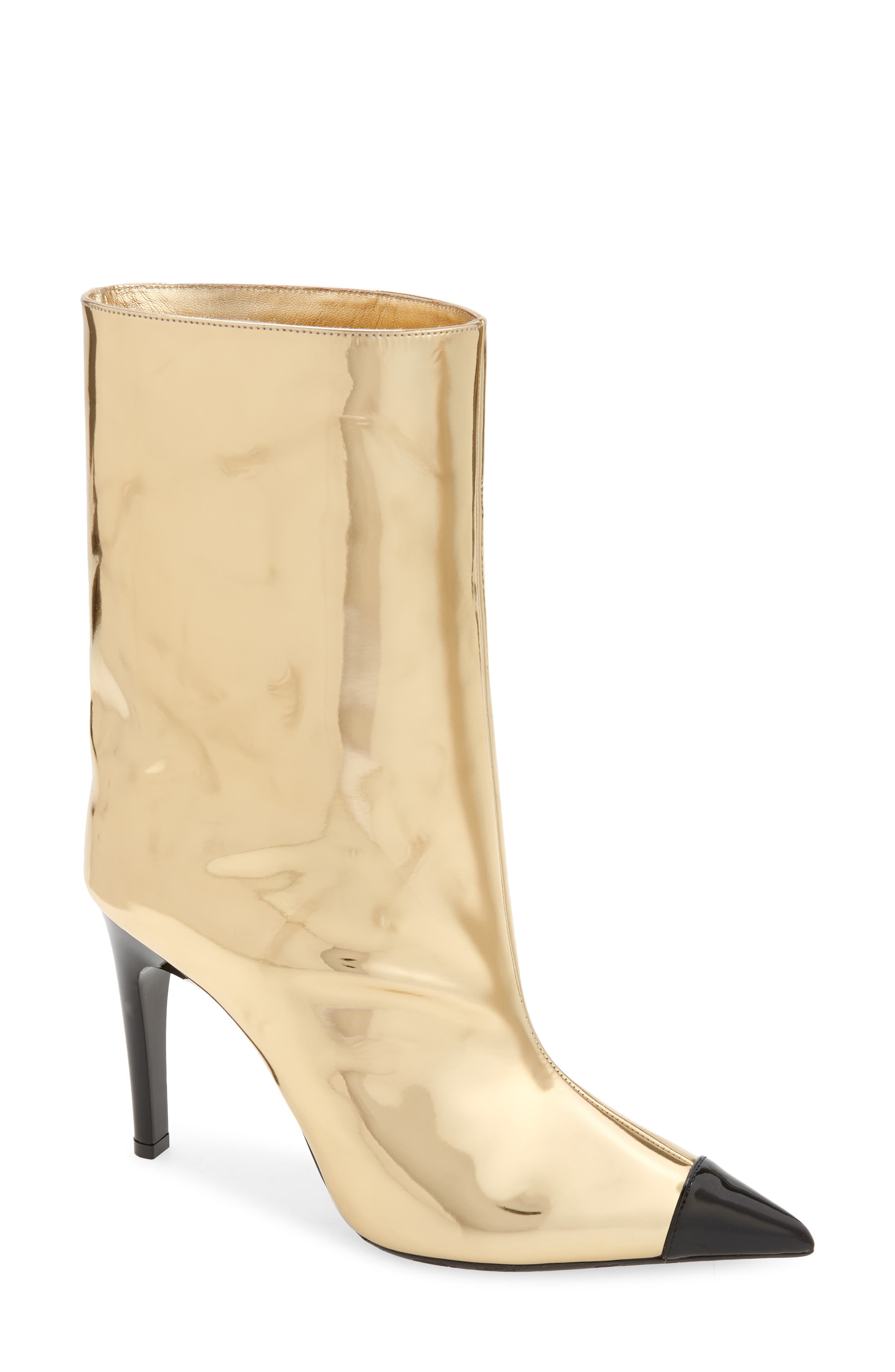 metallic designer boots