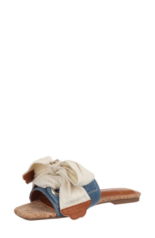 Sam & Libby Leni Bow Slide Sandal In Mid Blue