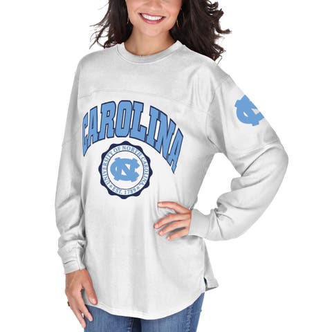 Antigua Los Angeles Rams Women's Grey Parker V Neck Crew Sweatshirt, Grey, 100% POLYESTER, Size M, Rally House