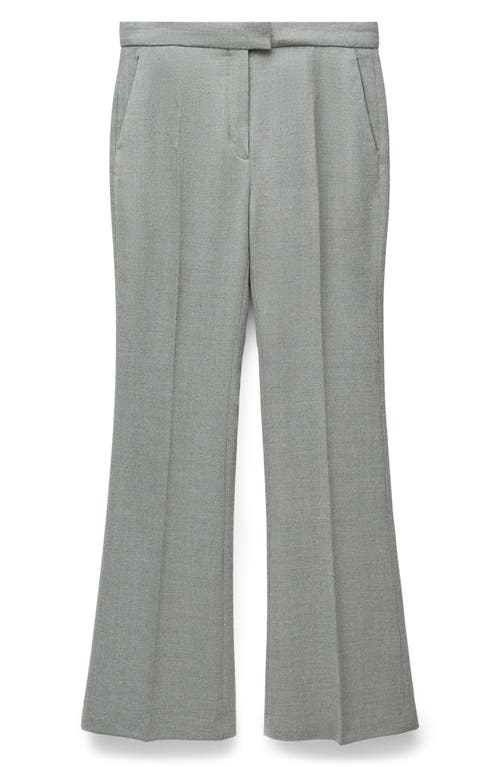 Shop Mango Flare Pants In Light Heather Grey