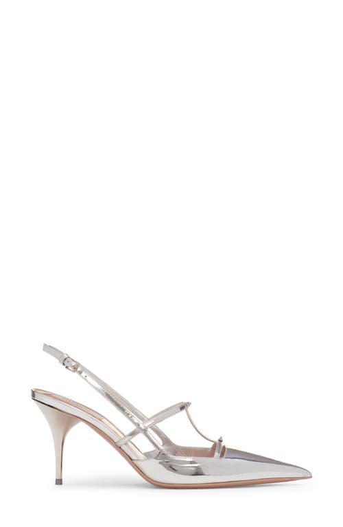 Shop Valentino Garavani Rockstud Wispy Pointed Toe Slingback Pump In Silver