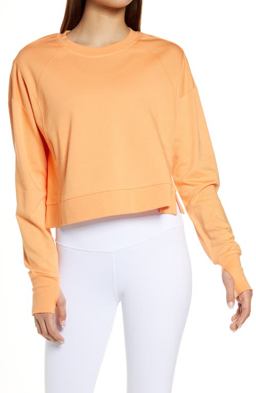 Sweaty Betty After Class Cotton Blend Crop Sweatshirt in Adventure Pink