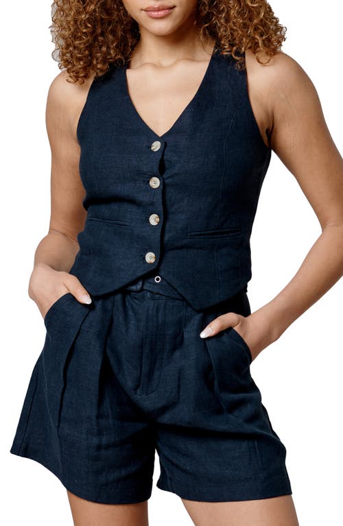 Shop Blanknyc Linen Vest In Set Sail