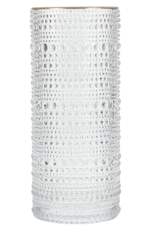 Fortessa Jupiter Set Of 6 Gold Rim Collins Glasses In Clear