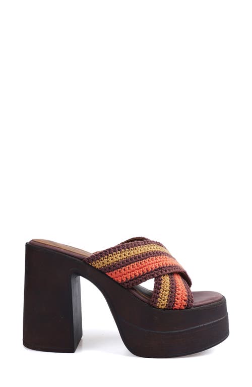 Shop Candies Candie's Erismar Platform Sandal In Brown Fabric