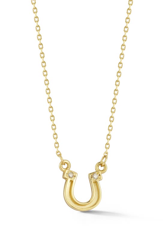 Ember Fine Jewelry Horseshoe Pendant Necklace In 14k Gold