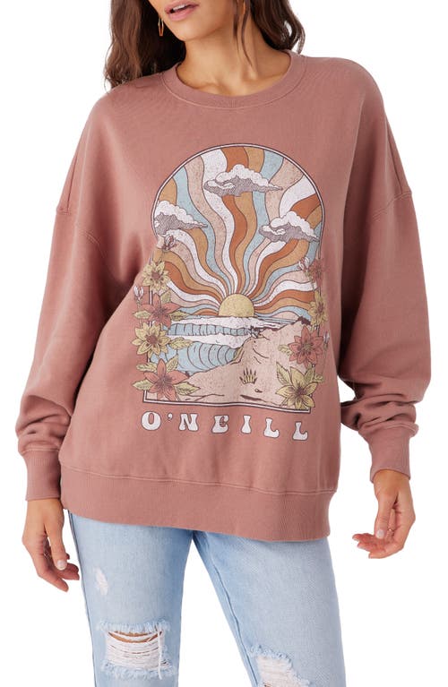 Shop O'neill Choice Cotton Fleece Graphic Sweatshirt In Burlwood