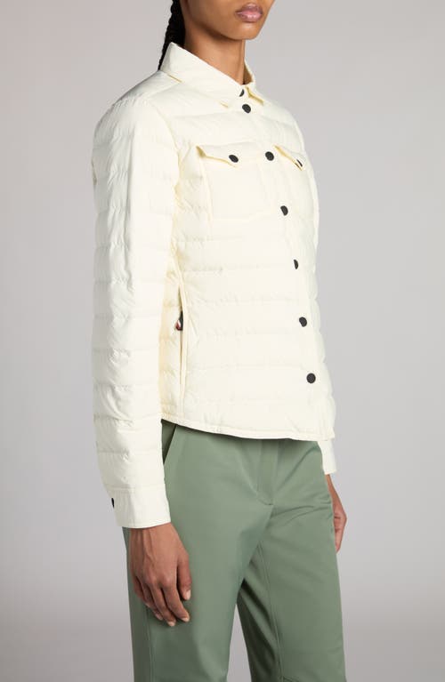 Shop Moncler Grenoble Rozes Day-namic Quilted Down Shirt Jacket In Sand