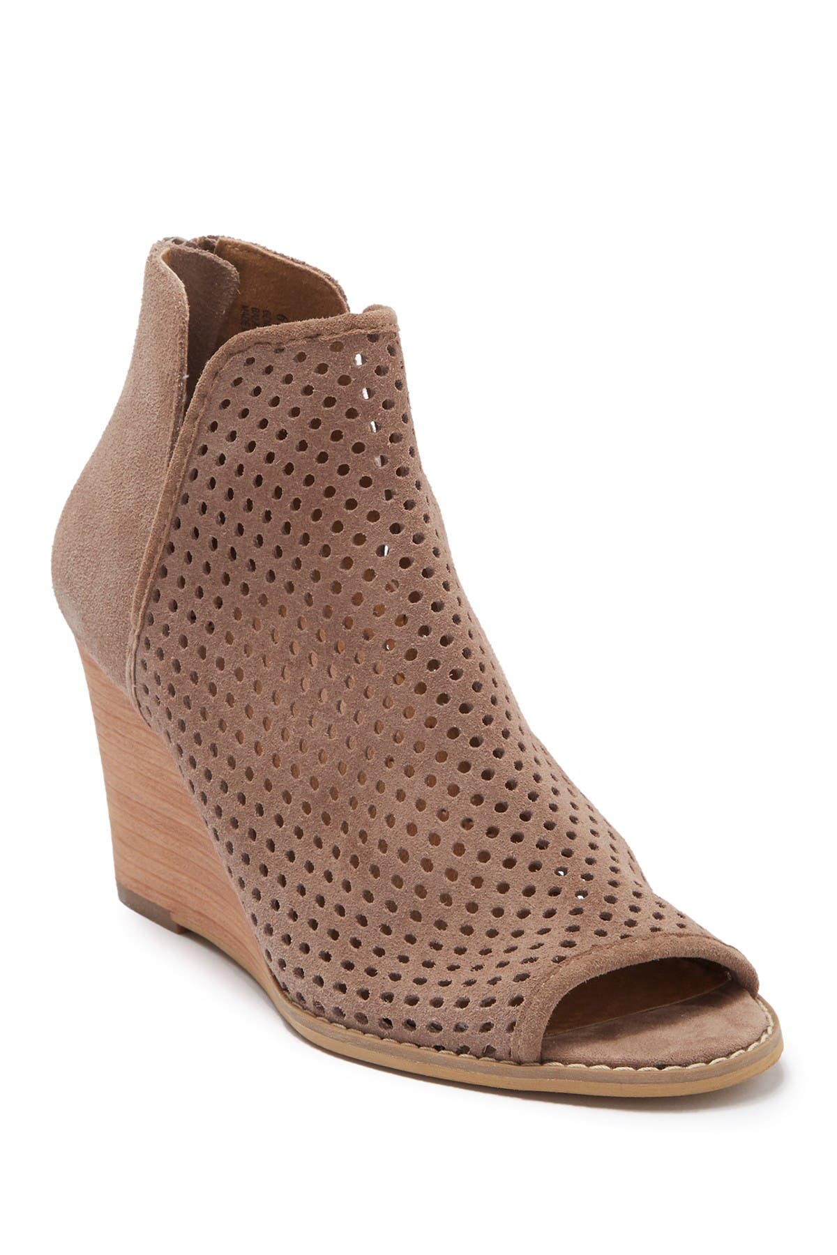 perforated wedge booties