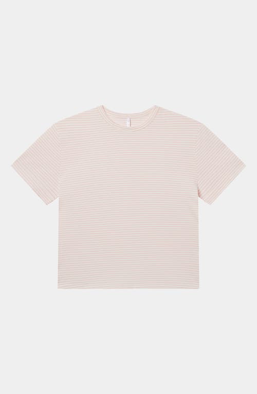 Shop Rat Boi Boifriend T-shirt In White With Pink Stripes