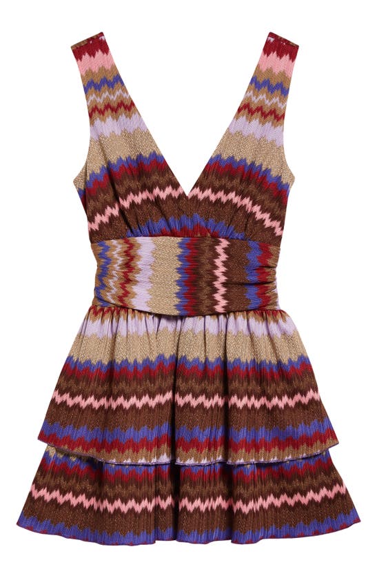 Ramy Brook Laura Mini Dress In Chevron Holiday Knit