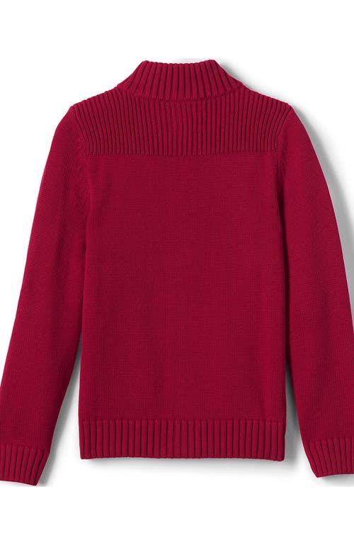 Shop Lands' End School Uniform Boys Cotton Modal Zip Front Cardigan Sweater In Red