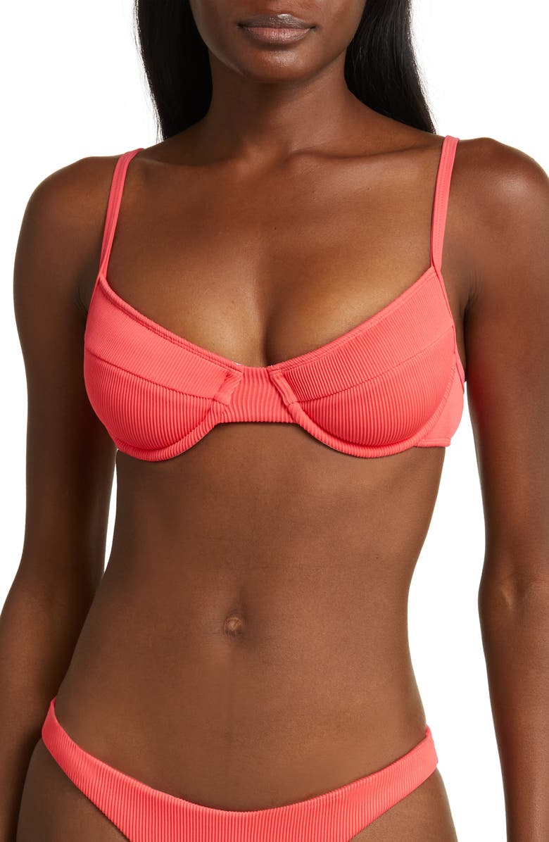 Kulani Kinis Ditzy Ribbed Underwire Bikini Top Nordstrom