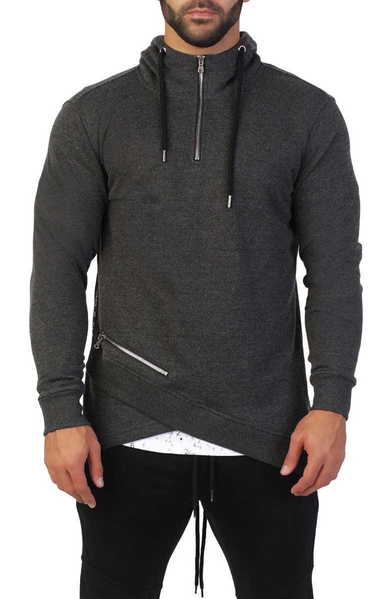Grey quarter zip hoodie Clearance