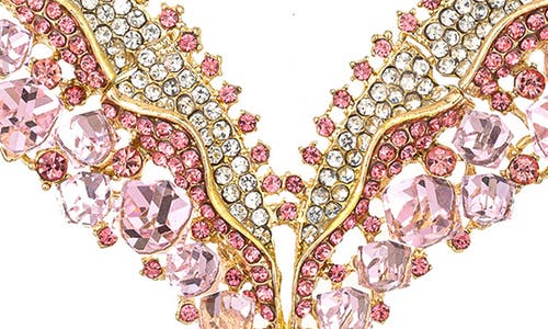 Eye Candy Los Angeles Pink Mermaid Crystal Statement Necklace In Gold/pink