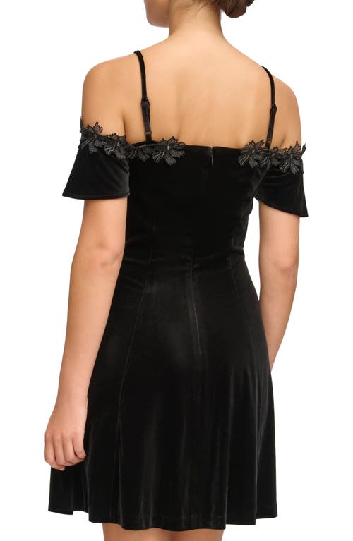 Kensie Women's Lace Off The Shoulder Mini A-line Dress In Black