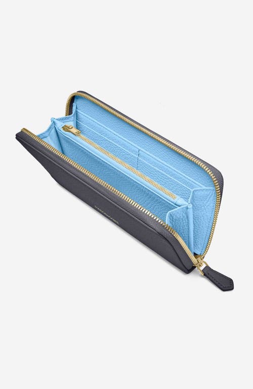 Maison De Sabre Maison De Sabré Long Leather Zip Wallet In Graphite Sky