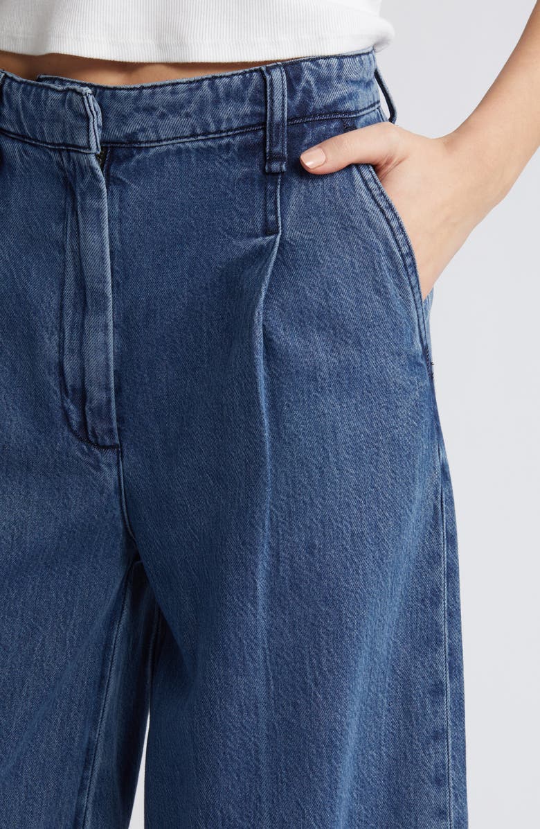 rag & bone Featherweight Abigail Pleated Wide Leg Jeans | Nordstrom