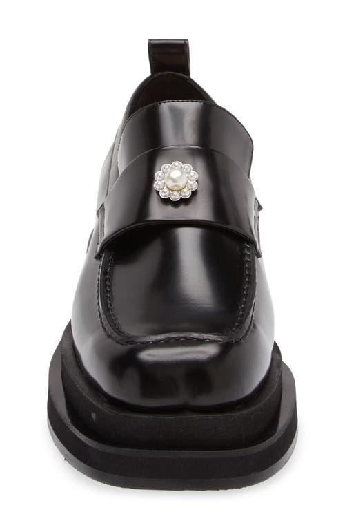 Shop Simone Rocha Heart Toe Platform Loafer In Black/pearl