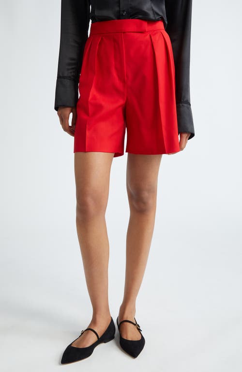 Max Mara Jessica Virgin Wool Shorts Red at Nordstrom,