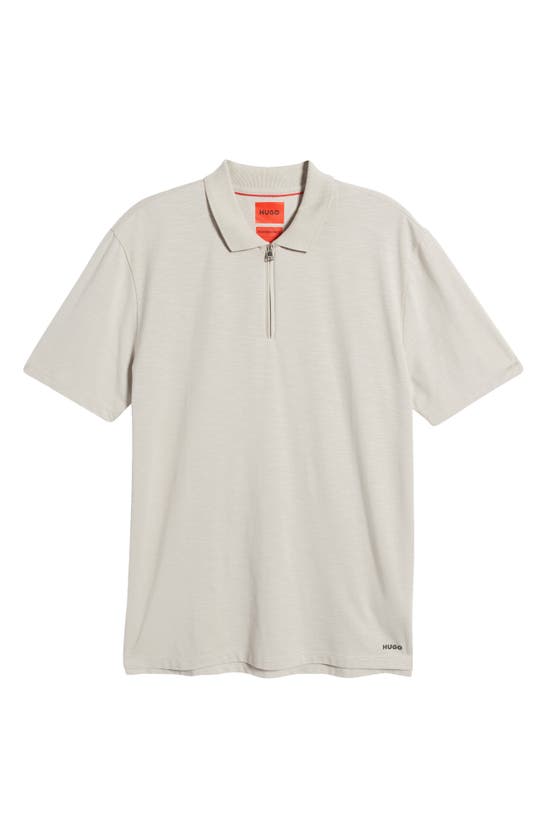 Shop Hugo Dekok Zip Polo In Light Grey