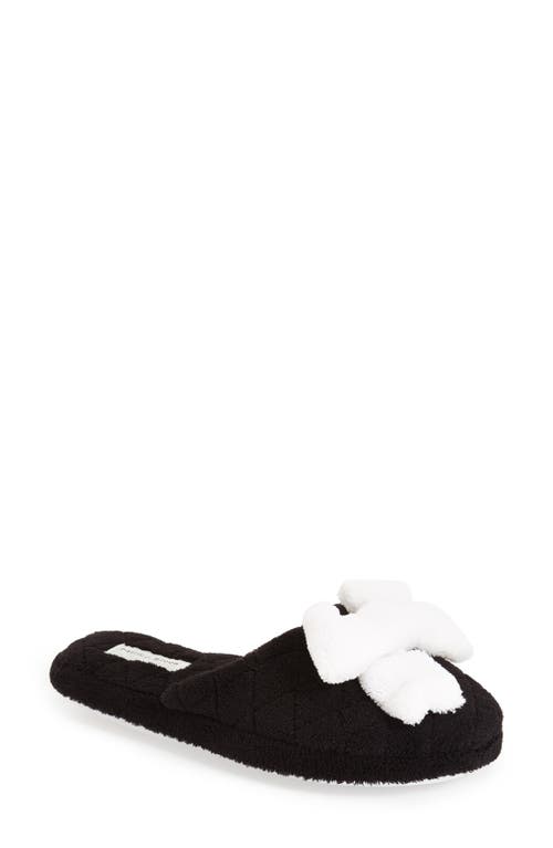 patricia green 'Bonnie' Bow Slipper in Black/White