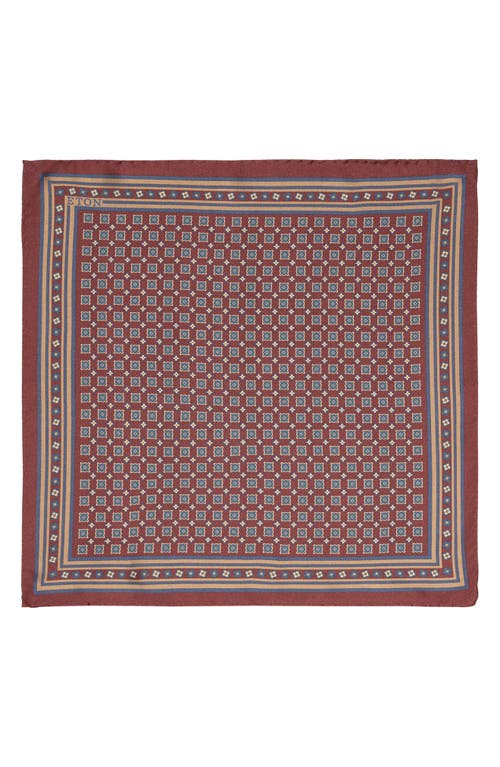 ETON ETON NEAT MEDALLION PRINT SILK POCKET SQUARE 