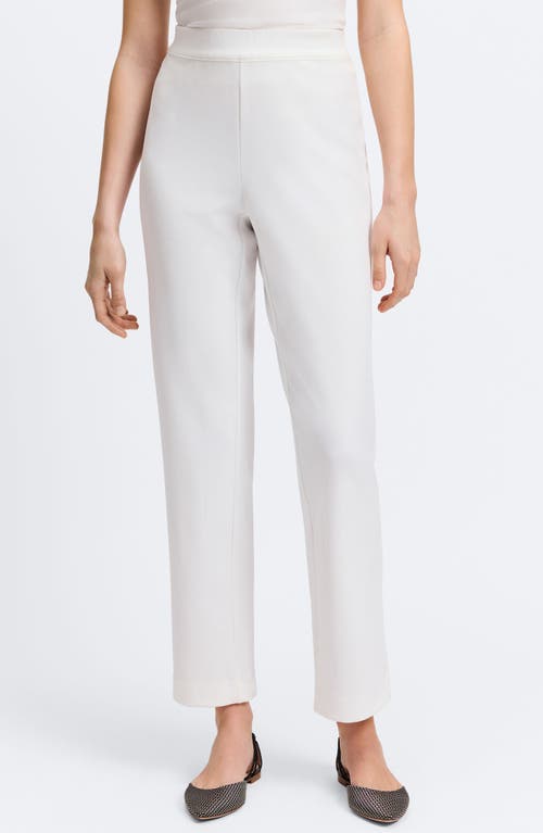 Shop Foxcroft Louisa Crepe Knit Ankle Pants In Ecru