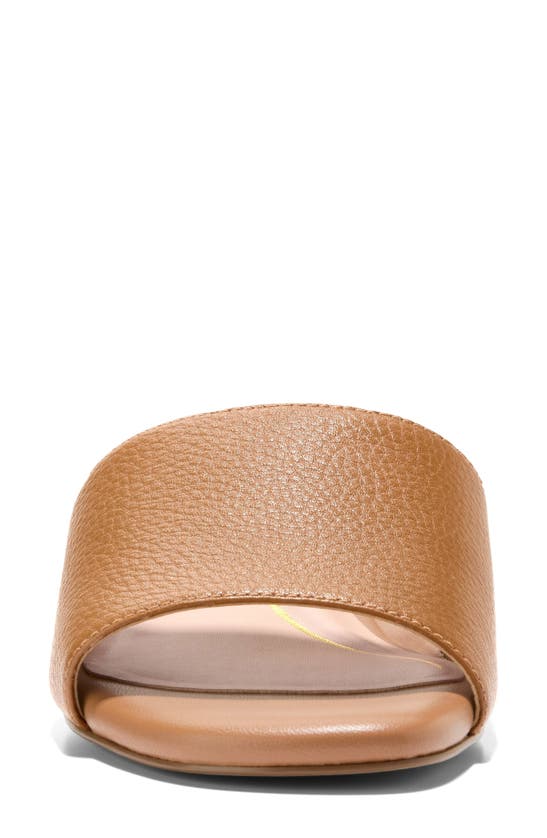 Cole Haan Calli Single Band Block Heel Slide Sandal In Pecan Ltr