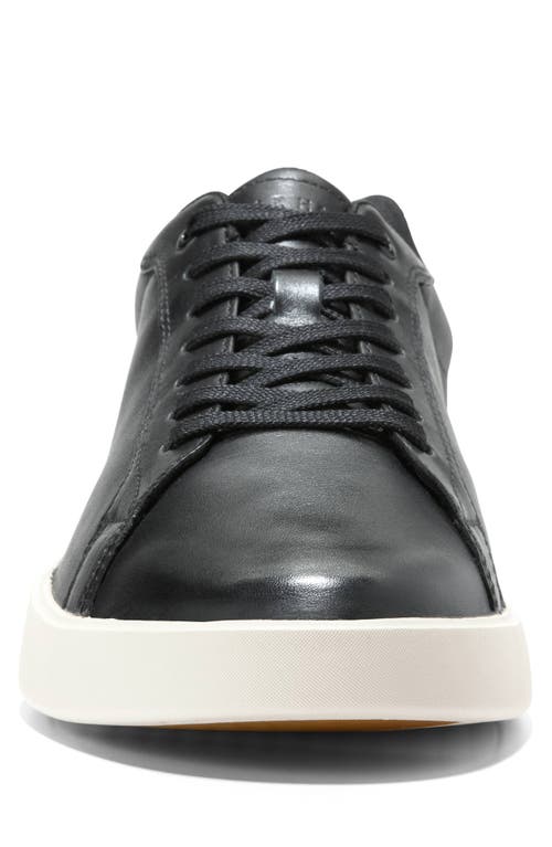 Cole Haan Leather Cap Toe Low-top Sneakers In Black/ivory