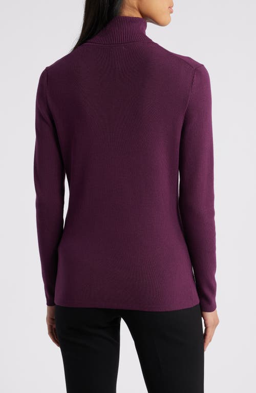 Shop Anne Klein Turtleneck Sweater In Deep Plum