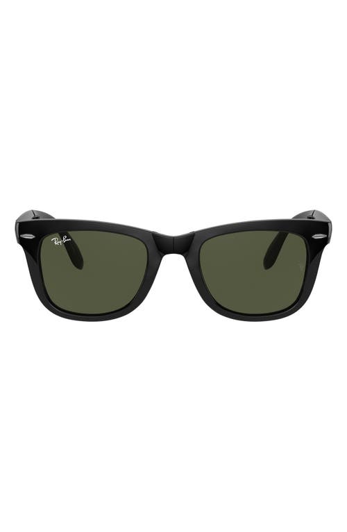 UPC 805289161196 product image for Ray-Ban 54mm Wayfarer Folding Classic Sunglasses in Shiny Black at Nordstrom | upcitemdb.com