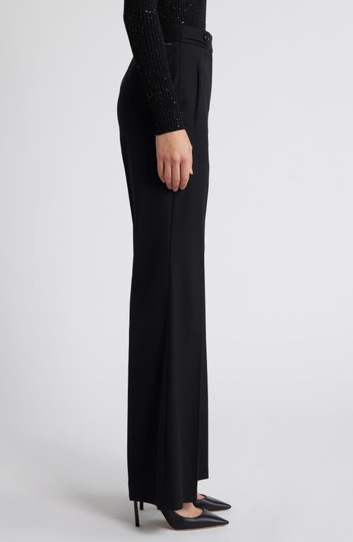 Shop Hugo Boss Boss Talia Wool Blend Flare Pants In Black