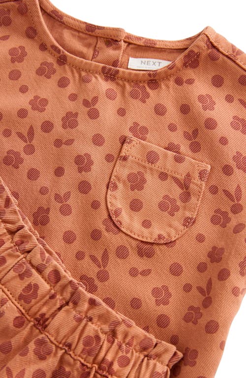 Next Kids' Print Short Sleeve Top & Shorts Set In Rust