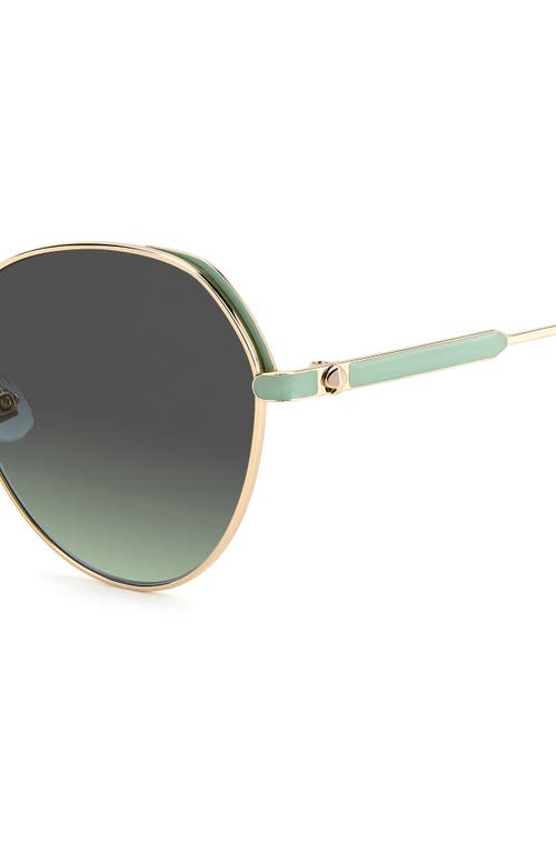 Kate Spade Octavia 59mm Gradient Round Sunglasses In Gold Green/gray Green