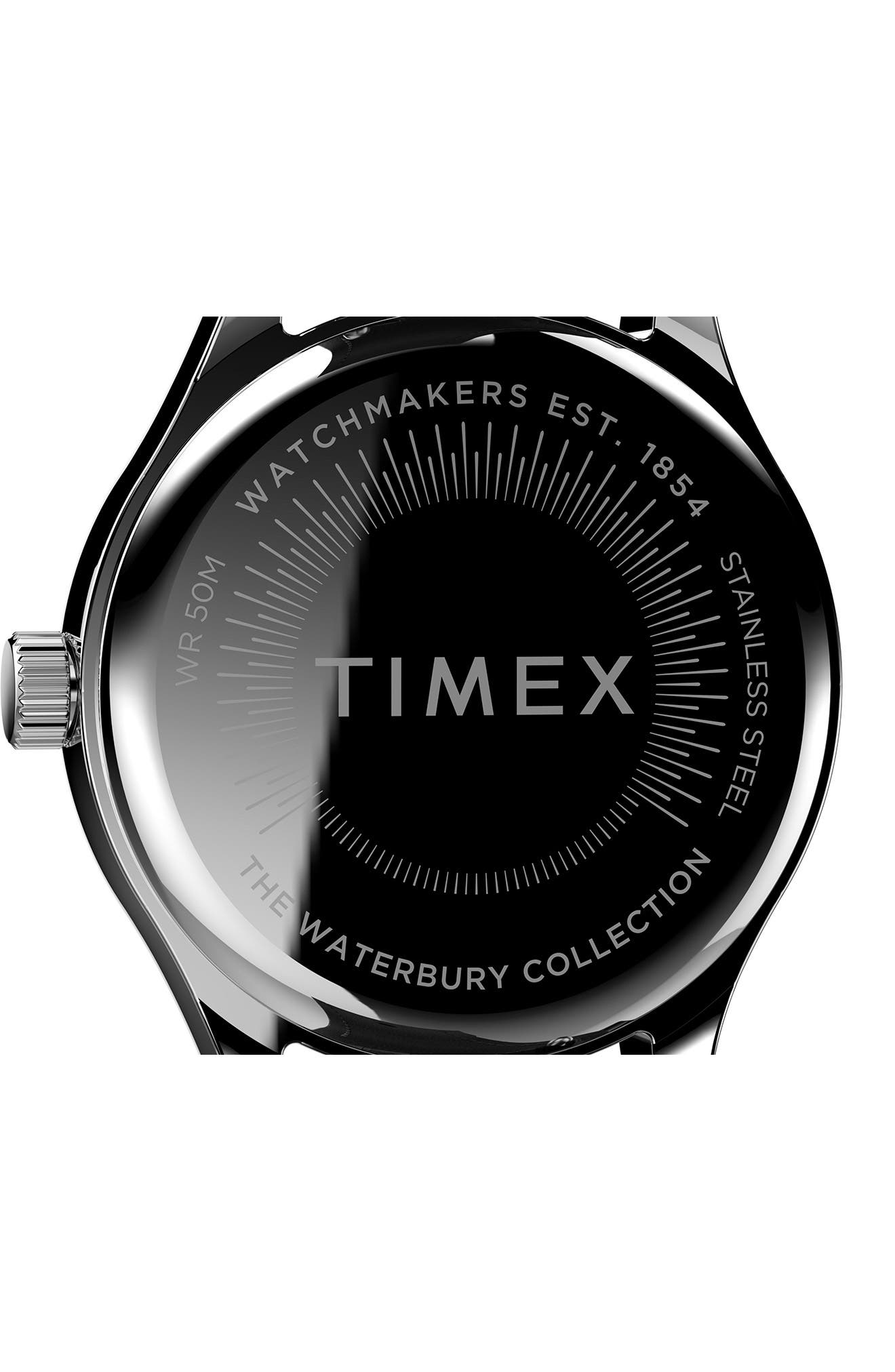Timex® Waterbury Traditional Leather Strap Watch, 34mm | Nordstrom