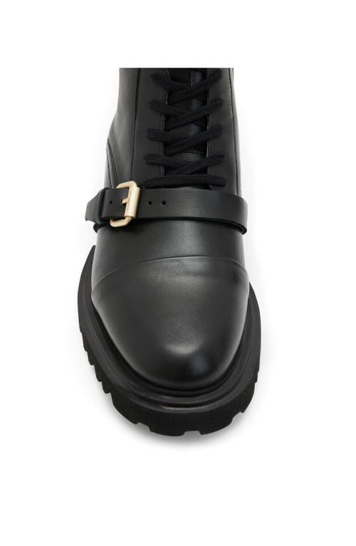 Allsaints Tori Leather Boots In Black/warm Brass