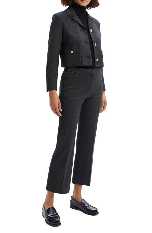 Theory Boxy Crop Jacket In Charcoal Melange