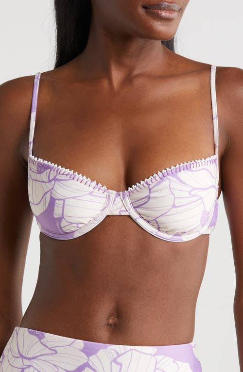 FARM Rio Paula Floral Bikini Top Lilac at Nordstrom,