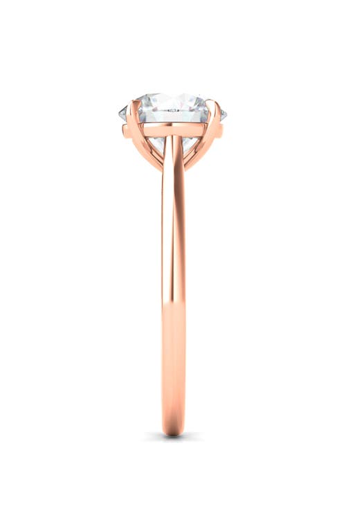 Shop Hautecarat Round Brilliant Cut Lab Created Diamond Ring In 3.00 Ctw 18k Rose Gold