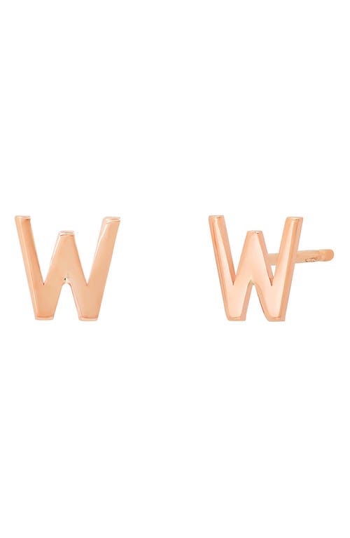 BYCHARI Large Initial Stud Earrings in 14K Rose Gold-W at Nordstrom