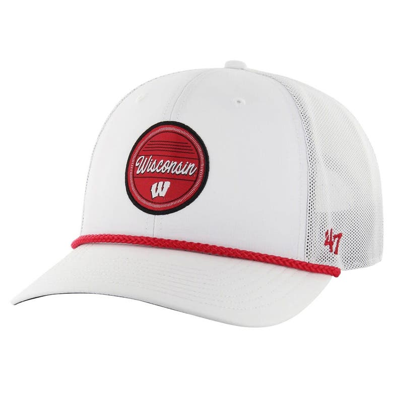Shop 47 ' White Wisconsin Badgers Fairway Trucker Adjustable Hat